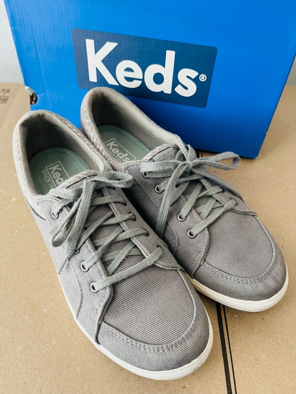 Keds Women Gray Canvas Lace-Up Sneakers